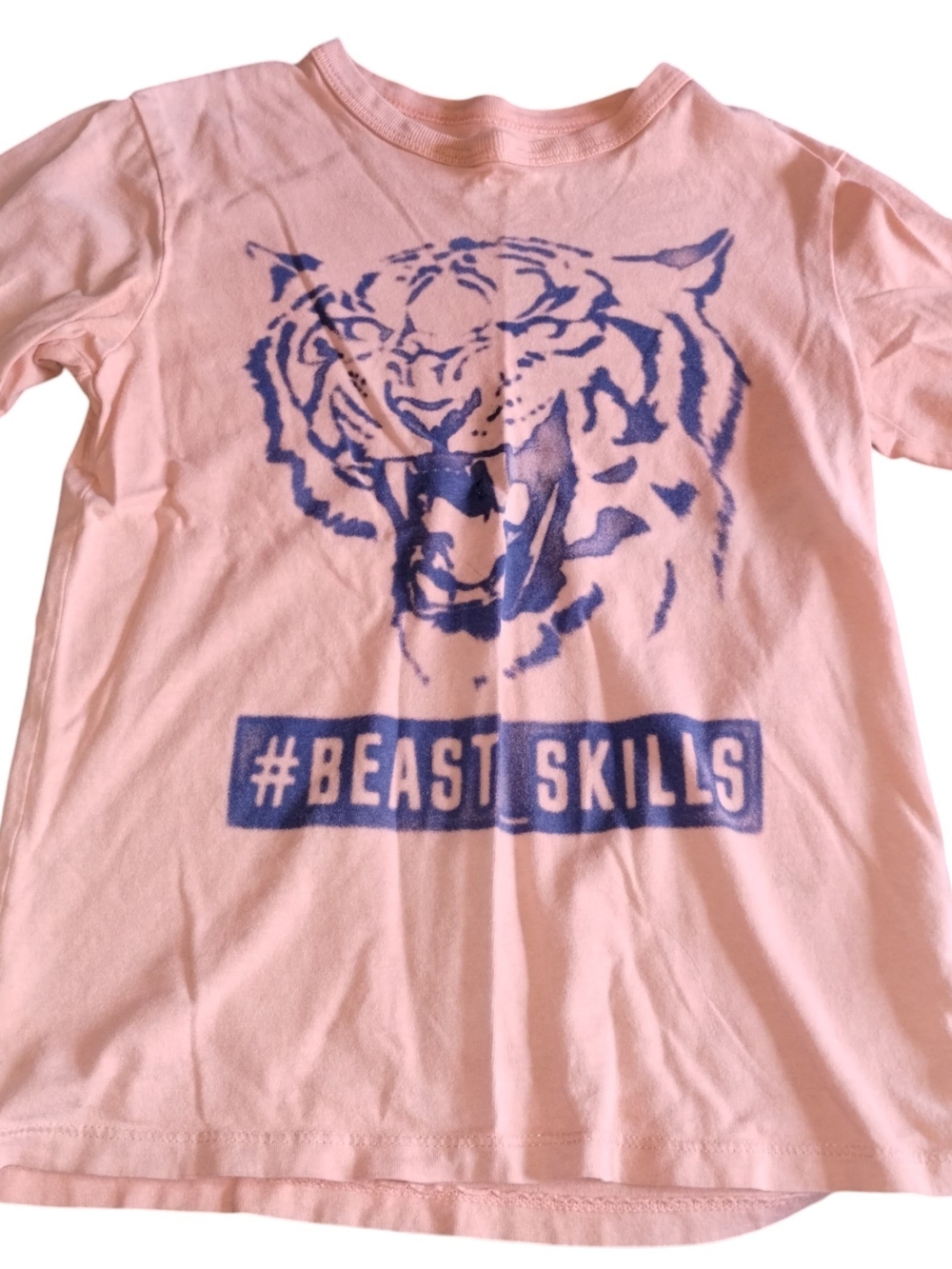 Place Pink Short-Sleeve Tee with Blue Tiger Graphic